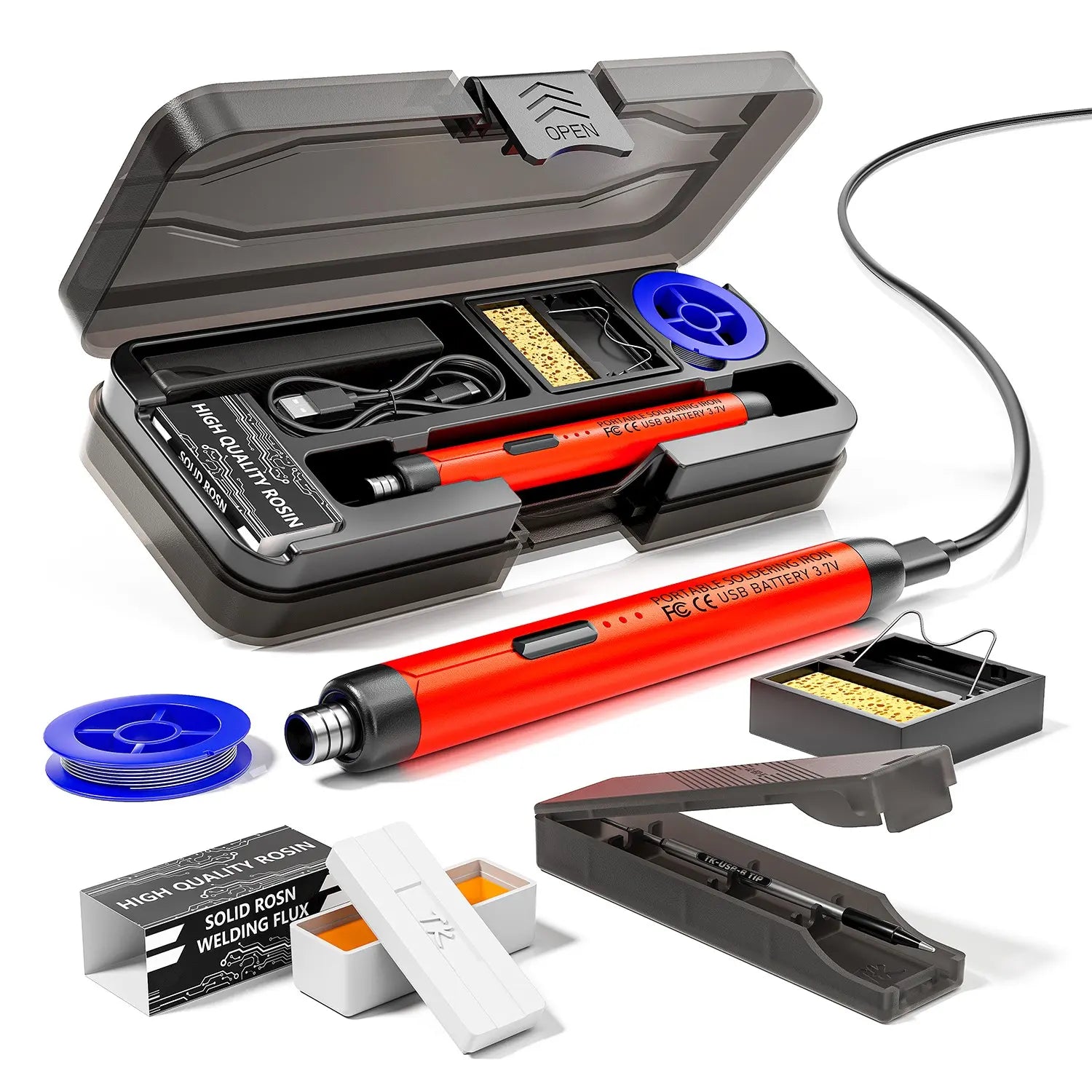 USB or Battery Dual-Use Soldering Iron, 3-Temperature Adjustable Soldering Pen with Accessories for Home and Office Welding