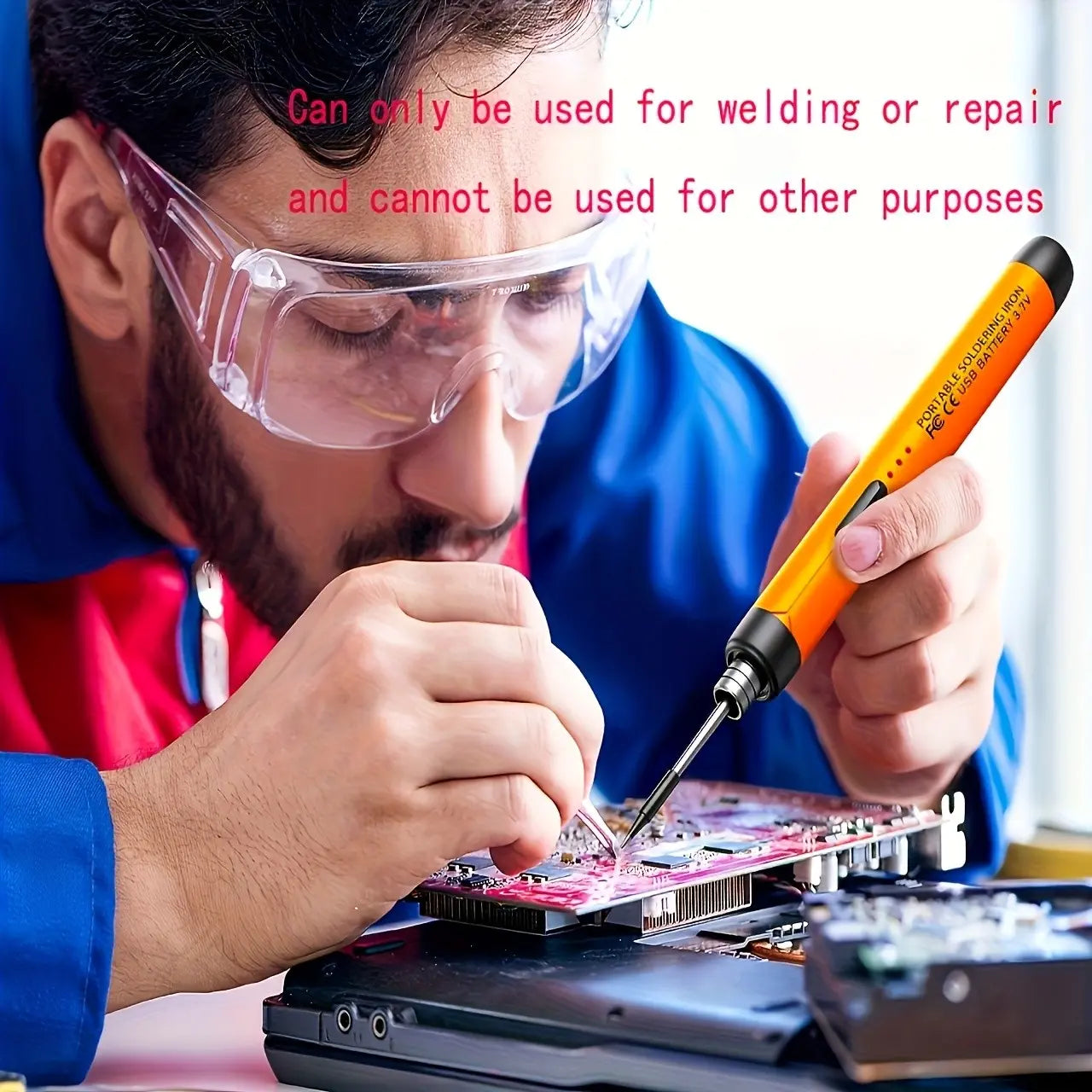 USB or Battery Dual-Use Soldering Iron, 3-Temperature Adjustable Soldering Pen with Accessories for Home and Office Welding