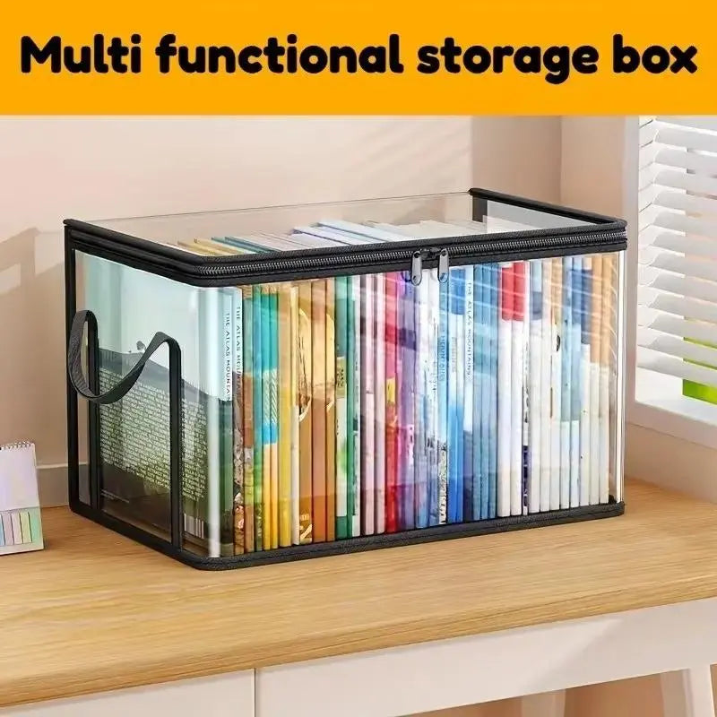 【 Free Shipping 】Large Clear Thick Plastic Storage Box with Hinged Lid, Heavy-Duty Durable High Capacity Organizer, Perfect for Home, Camping, Travel, Attic and Moving