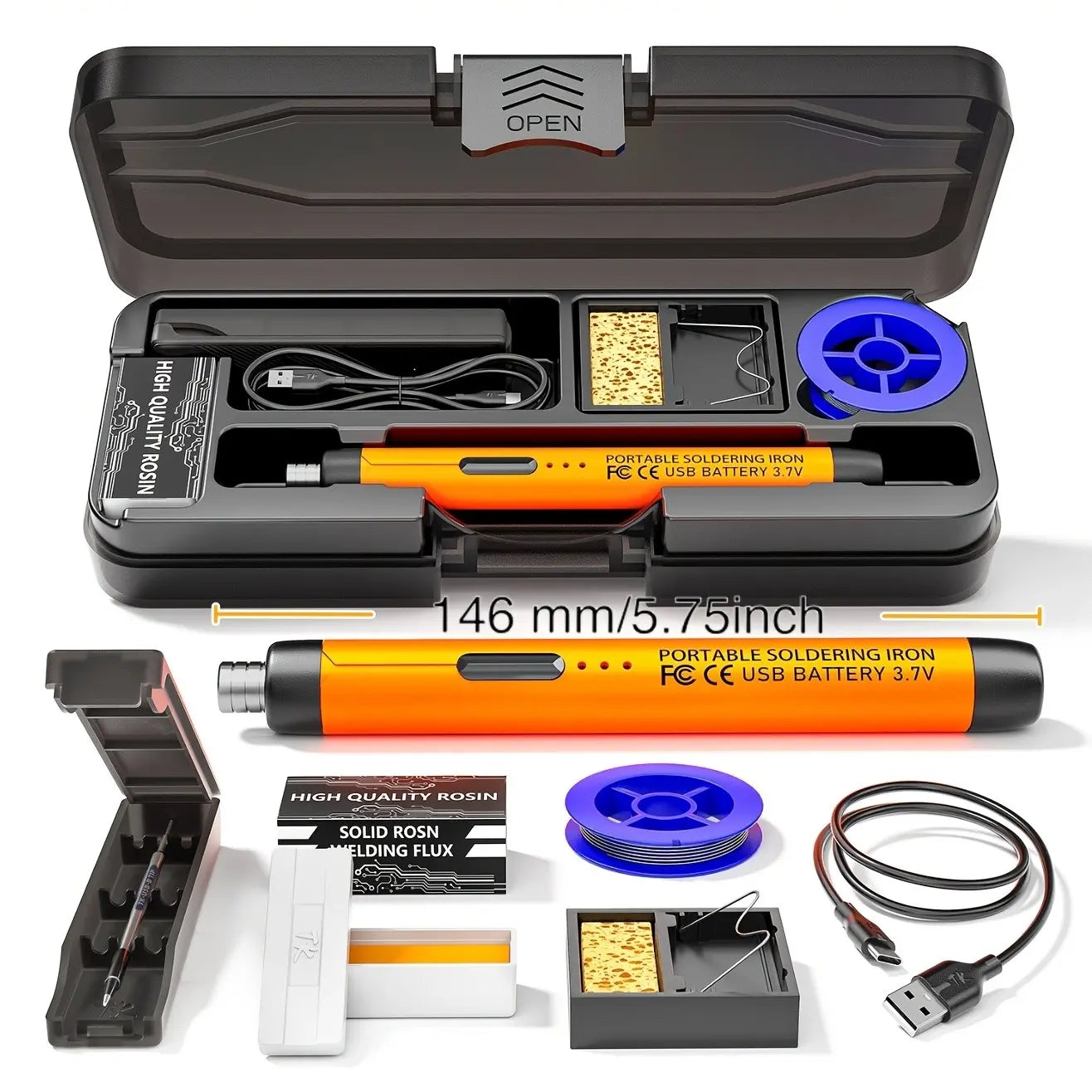 USB or Battery Dual-Use Soldering Iron, 3-Temperature Adjustable Soldering Pen with Accessories for Home and Office Welding