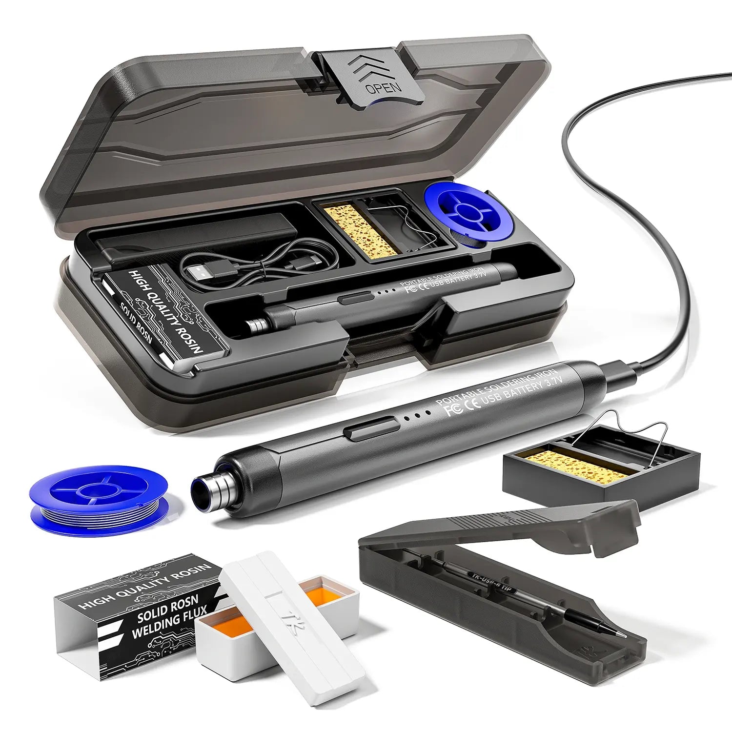 USB or Battery Dual-Use Soldering Iron, 3-Temperature Adjustable Soldering Pen with Accessories for Home and Office Welding