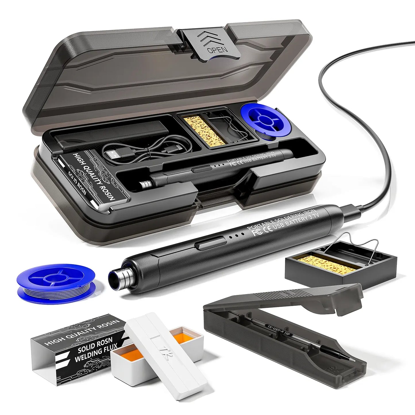 USB or Battery Dual-Use Soldering Iron, 3-Temperature Adjustable Soldering Pen with Accessories for Home and Office Welding